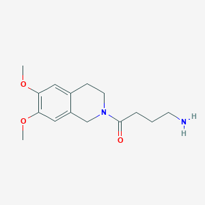 molecular formula C15H22N2O3 B13228276 4-Amino-1-(6,7-dimethoxy-1,2,3,4-tetrahydroisoquinolin-2-yl)butan-1-one 