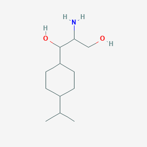 molecular formula C12H25NO2 B13228297 2-Amino-1-[4-(propan-2-yl)cyclohexyl]propane-1,3-diol 