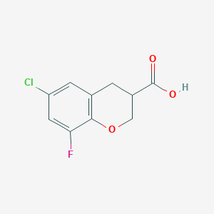 molecular formula C10H8ClFO3 B13228320 6-Chloro-8-fluoro-3,4-dihydro-2H-1-benzopyran-3-carboxylic acid 