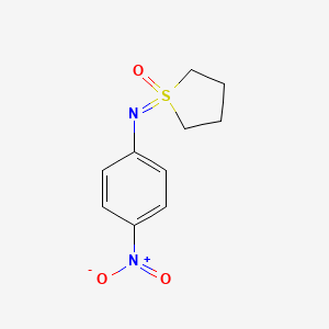 molecular formula C10H12N2O3S B13228360 1-[(4-Nitrophenyl)imino]-1lambda6-thiolan-1-one 