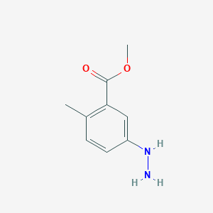 molecular formula C9H12N2O2 B13228362 Methyl 5-hydrazinyl-2-methylbenzoate 
