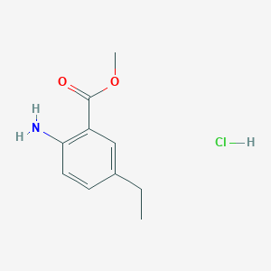 molecular formula C10H14ClNO2 B13228396 Methyl 2-amino-5-ethylbenzoate hydrochloride 
