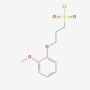 molecular formula C10H13ClO4S B13228397 3-(2-Methoxyphenoxy)propane-1-sulfonyl chloride 