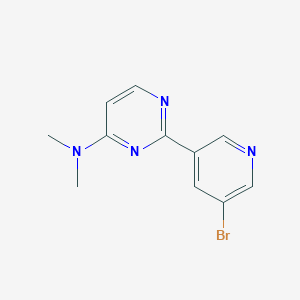 molecular formula C11H11BrN4 B13228411 2-(5-Bromopyridin-3-yl)-N,N-dimethylpyrimidin-4-amine 