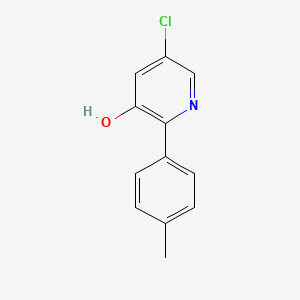 molecular formula C12H10ClNO B13228432 5-Chloro-2-(4-methylphenyl)pyridin-3-ol 