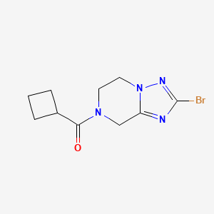molecular formula C10H13BrN4O B13228446 2-Bromo-7-cyclobutanecarbonyl-5H,6H,7H,8H-[1,2,4]triazolo[1,5-a]pyrazine 
