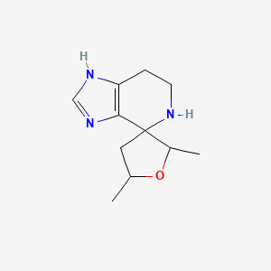 molecular formula C11H17N3O B13228456 2',5'-Dimethyl-3,5,6,7-tetrahydrospiro[imidazo[4,5-c]pyridine-4,3'-oxolane] 
