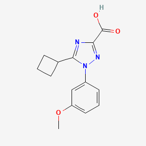 molecular formula C14H15N3O3 B13228461 5-Cyclobutyl-1-(3-methoxyphenyl)-1H-1,2,4-triazole-3-carboxylic acid 