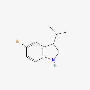 molecular formula C11H14BrN B13228469 5-Bromo-3-(propan-2-YL)-2,3-dihydro-1H-indole 