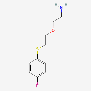 molecular formula C10H14FNOS B13228473 2-(2-[(4-Fluorophenyl)sulfanyl]ethoxy)ethan-1-amine 