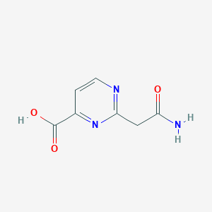 molecular formula C7H7N3O3 B13228511 2-(2-Amino-2-oxoethyl)pyrimidine-4-carboxylic acid 