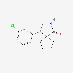 molecular formula C14H16ClNO B13228514 4-(3-Chlorophenyl)-2-azaspiro[4.4]nonan-1-one 
