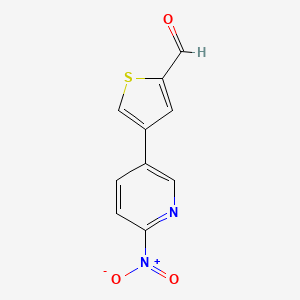 molecular formula C10H6N2O3S B13228524 4-(6-Nitropyridin-3-yl)thiophene-2-carbaldehyde 