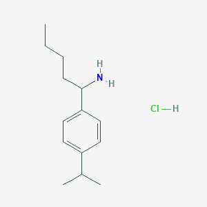 molecular formula C14H24ClN B13228540 1-(4-Isopropylphenyl)pentan-1-amine hydrochloride 