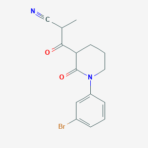 molecular formula C15H15BrN2O2 B13228543 3-[1-(3-Bromophenyl)-2-oxopiperidin-3-yl]-2-methyl-3-oxopropanenitrile 