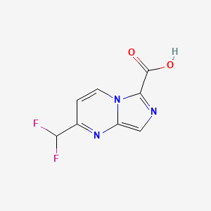 molecular formula C8H5F2N3O2 B13228546 2-(Difluoromethyl)imidazo[1,5-a]pyrimidine-6-carboxylic acid 