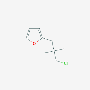 molecular formula C9H13ClO B13228559 2-(3-Chloro-2,2-dimethylpropyl)furan 