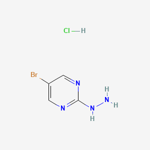 molecular formula C4H6BrClN4 B13228562 5-Bromo-2-hydrazinylpyrimidine hydrochloride 