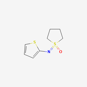 molecular formula C8H11NOS2 B13228568 1-[(Thiophen-2-yl)imino]-1lambda6-thiolan-1-one 