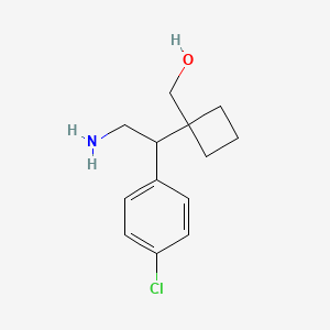 molecular formula C13H18ClNO B13228579 {1-[2-Amino-1-(4-chlorophenyl)ethyl]cyclobutyl}methanol 