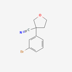 molecular formula C11H10BrNO B13228631 3-(3-Bromophenyl)tetrahydrofuran-3-carbonitrile 
