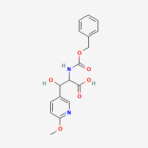 molecular formula C17H18N2O6 B13228635 2-{[(Benzyloxy)carbonyl]amino}-3-hydroxy-3-(6-methoxypyridin-3-yl)propanoic acid 
