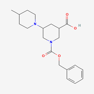 molecular formula C20H28N2O4 B13228644 1-[(Benzyloxy)carbonyl]-5-(4-methylpiperidin-1-yl)piperidine-3-carboxylic acid 