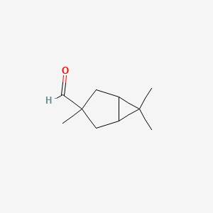 molecular formula C10H16O B13228667 3,6,6-Trimethylbicyclo[3.1.0]hexane-3-carbaldehyde 