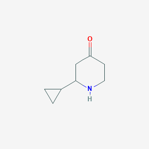 molecular formula C8H13NO B13228671 2-Cyclopropylpiperidin-4-one 
