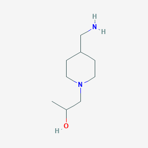 molecular formula C9H20N2O B13228673 1-[4-(Aminomethyl)piperidin-1-yl]propan-2-ol 