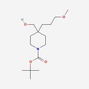 molecular formula C15H29NO4 B13228676 tert-Butyl 4-(hydroxymethyl)-4-(3-methoxypropyl)piperidine-1-carboxylate 