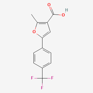 molecular formula C13H9F3O3 B1322868 2-Methyl-5-(4-trifluoromethyl-phenyl)-furan-3-carboxylic acid 