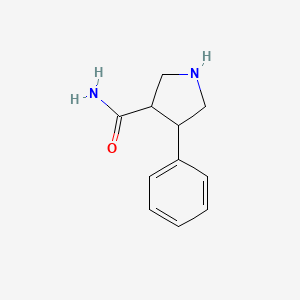 molecular formula C11H14N2O B13228683 4-Phenylpyrrolidine-3-carboxamide 
