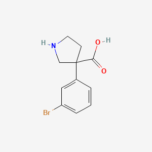 molecular formula C11H12BrNO2 B13228692 3-(3-Bromophenyl)pyrrolidine-3-carboxylic acid 