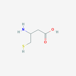 molecular formula C4H9NO2S B13228695 3-Amino-4-sulfanylbutanoic acid 