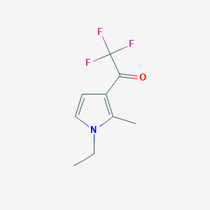 molecular formula C9H10F3NO B132287 1-(1-Ethyl-2-methyl-1H-pyrrol-3-yl)-2,2,2-trifluoroethan-1-one CAS No. 144219-84-1