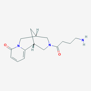 molecular formula C15H21N3O2 B13228737 (1R,9S)-11-(4-Aminobutanoyl)-7,11-diazatricyclo[7.3.1.0,2,7]trideca-2,4-dien-6-one 