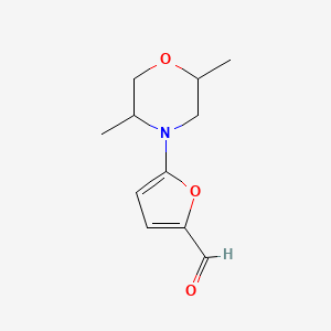 molecular formula C11H15NO3 B13228767 5-(2,5-Dimethylmorpholin-4-yl)furan-2-carbaldehyde 