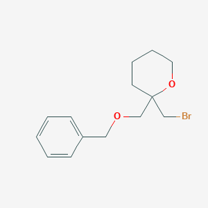 molecular formula C14H19BrO2 B13228798 2-[(Benzyloxy)methyl]-2-(bromomethyl)oxane 