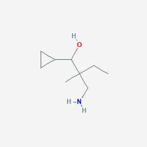 molecular formula C9H19NO B13228822 2-(Aminomethyl)-1-cyclopropyl-2-methylbutan-1-ol 