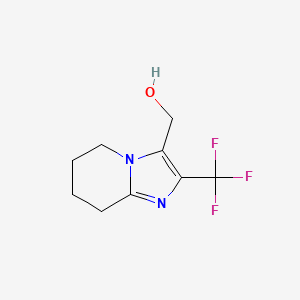 molecular formula C9H11F3N2O B13228830 [2-(Trifluoromethyl)-5H,6H,7H,8H-imidazo[1,2-a]pyridin-3-yl]methanol 