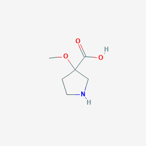 molecular formula C6H11NO3 B13228837 3-Methoxypyrrolidine-3-carboxylic acid 