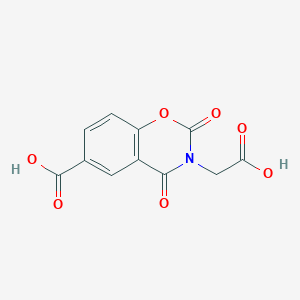 molecular formula C11H7NO7 B13228855 3-(Carboxymethyl)-2,4-dioxo-3,4-dihydro-2H-1,3-benzoxazine-6-carboxylic acid 