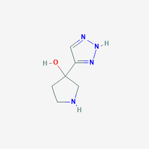 molecular formula C6H10N4O B13228867 3-(1H-1,2,3-triazol-4-yl)pyrrolidin-3-ol 