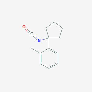 molecular formula C13H15NO B13228868 1-(1-Isocyanatocyclopentyl)-2-methylbenzene 