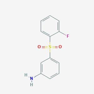 molecular formula C12H10FNO2S B13228887 3-(2-Fluorobenzenesulfonyl)aniline 
