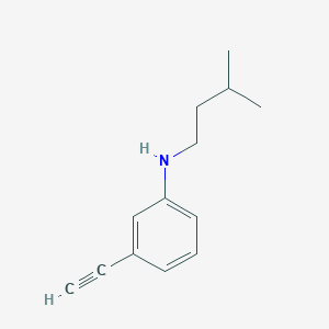 molecular formula C13H17N B13228889 3-ethynyl-N-(3-methylbutyl)aniline 