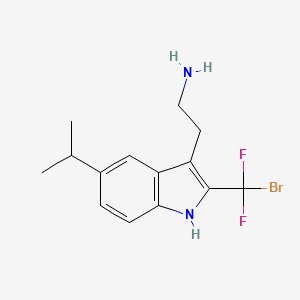 molecular formula C14H17BrF2N2 B13228902 2-[2-(Bromodifluoromethyl)-5-(propan-2-yl)-1H-indol-3-yl]ethan-1-amine 