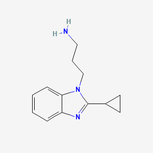 molecular formula C13H17N3 B13228904 [3-(2-Cyclopropyl-1H-benzimidazol-1-YL)propyl]amine 