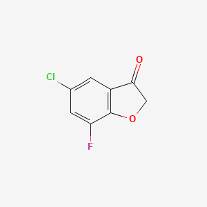 molecular formula C8H4ClFO2 B13228912 5-Chloro-7-fluoro-2,3-dihydro-1-benzofuran-3-one 